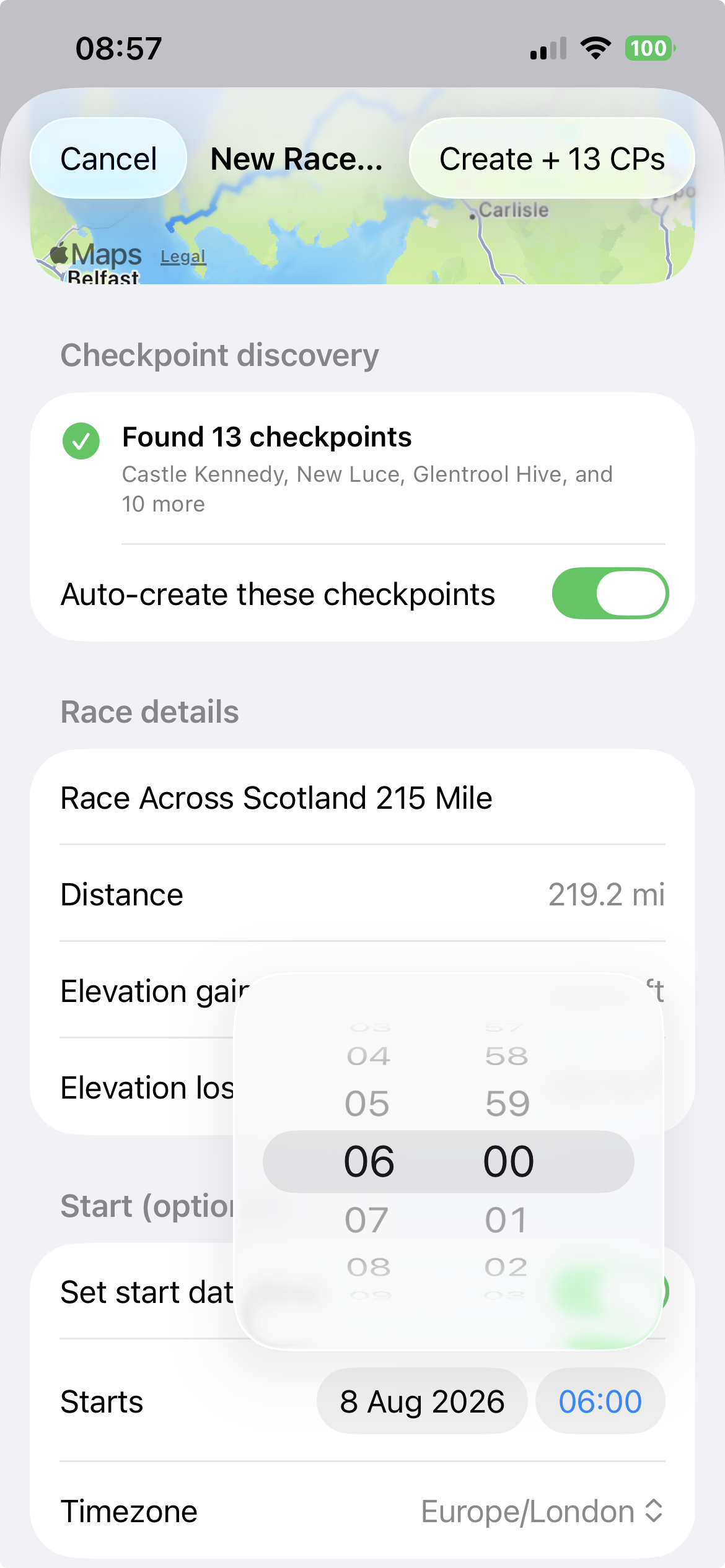 GPX automatic checkpoint discovery