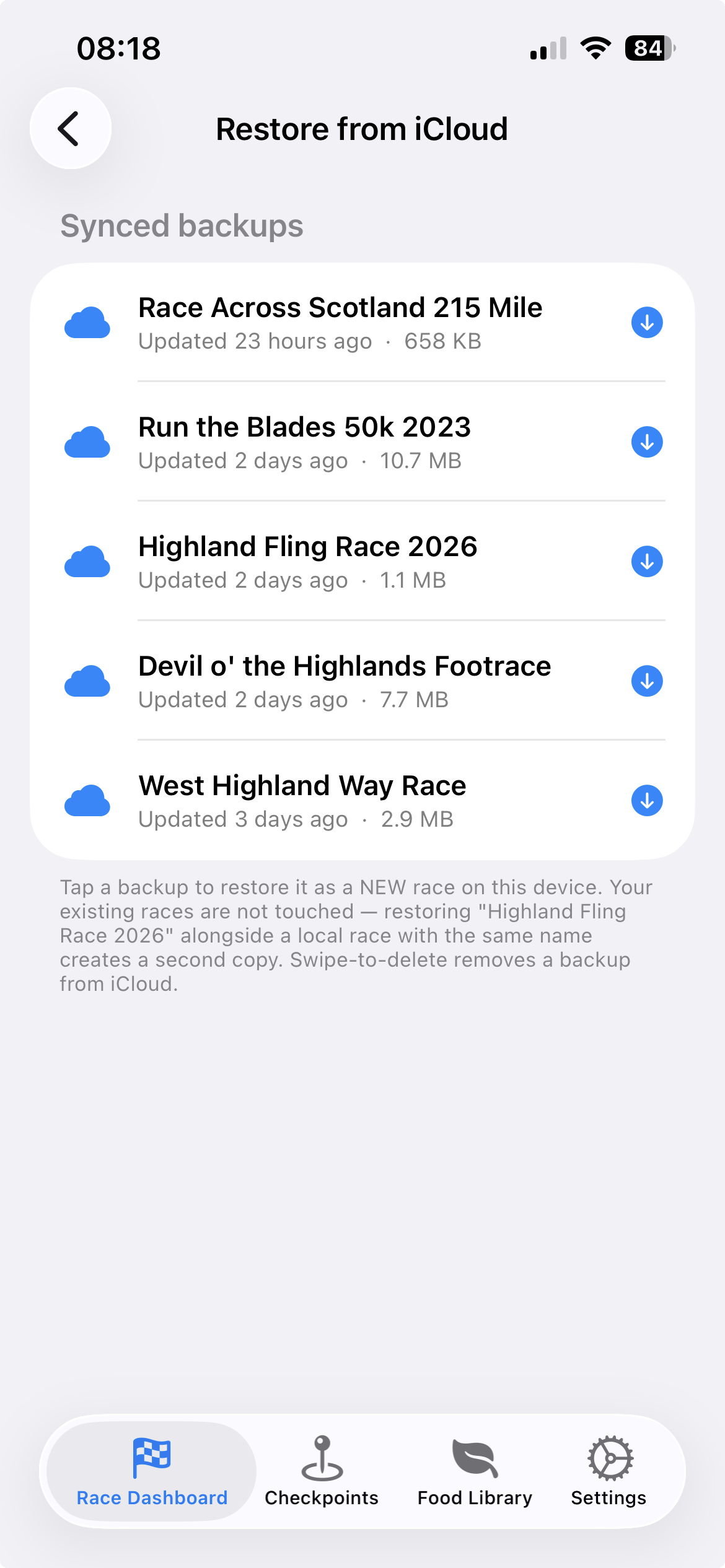 Restore from iCloud
