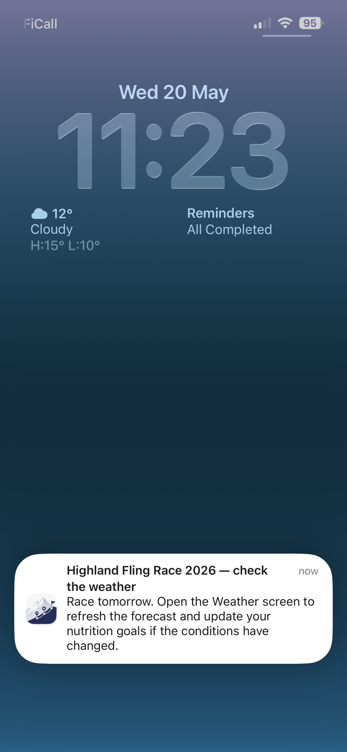 Race weather notification